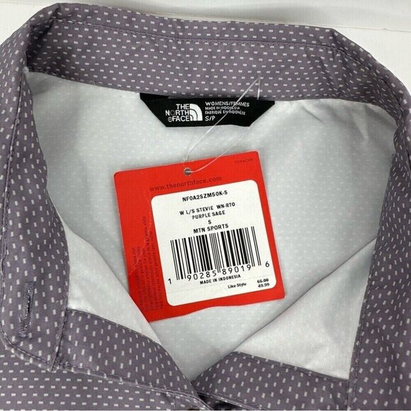 The North Face Women's NWT Purple Sage Dot Stevie Button Down Tunic Top S/C37.25 - Picture 7 of 10